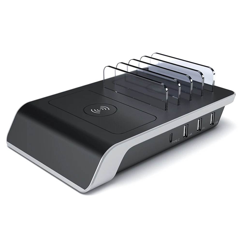 

4 Ports Cell Phone USB Charger Fast Charge Smartphone Bracket Support Wirless Charging