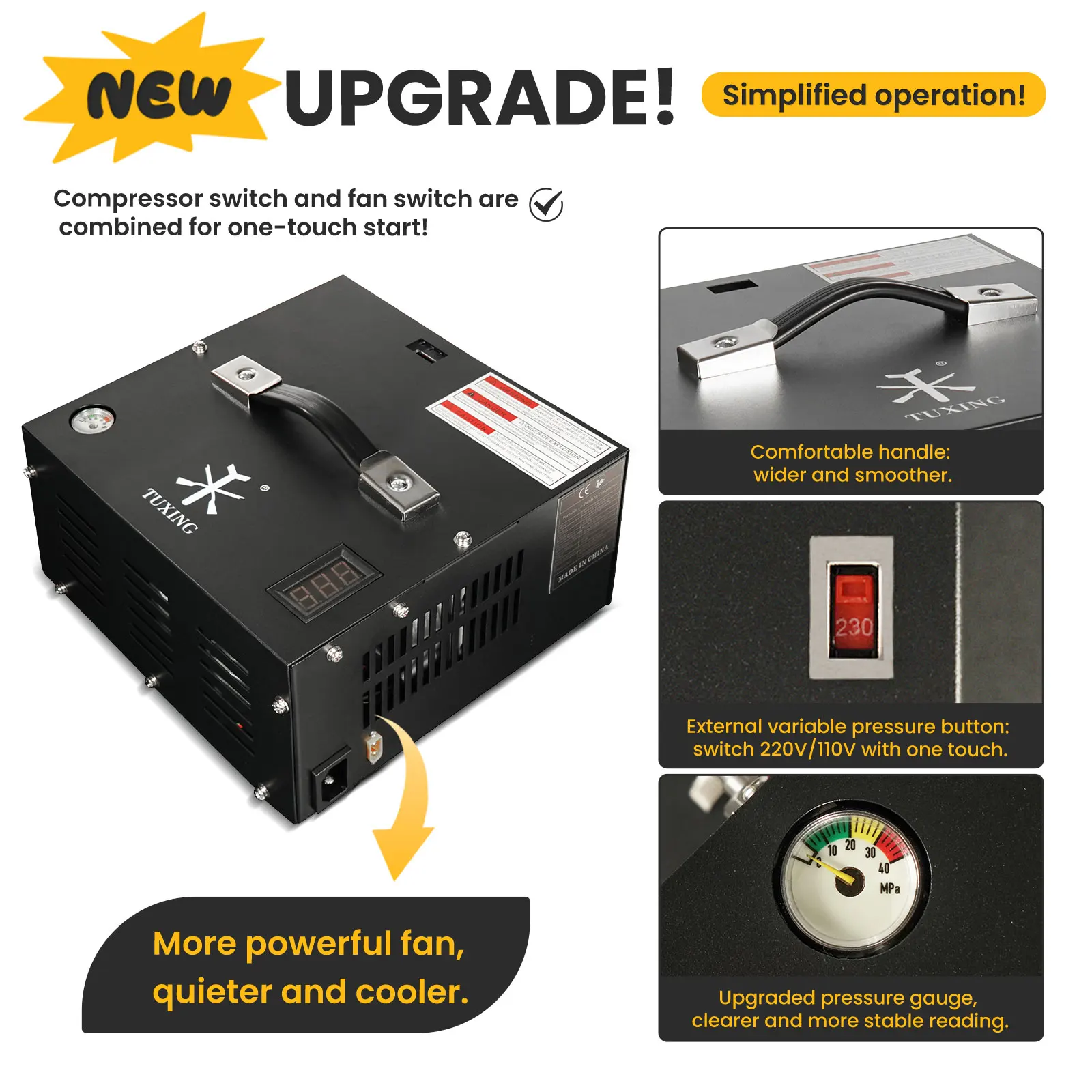 Воздушный компрессор TUXING 4500Psi PCP встроенный трансформатор электрический