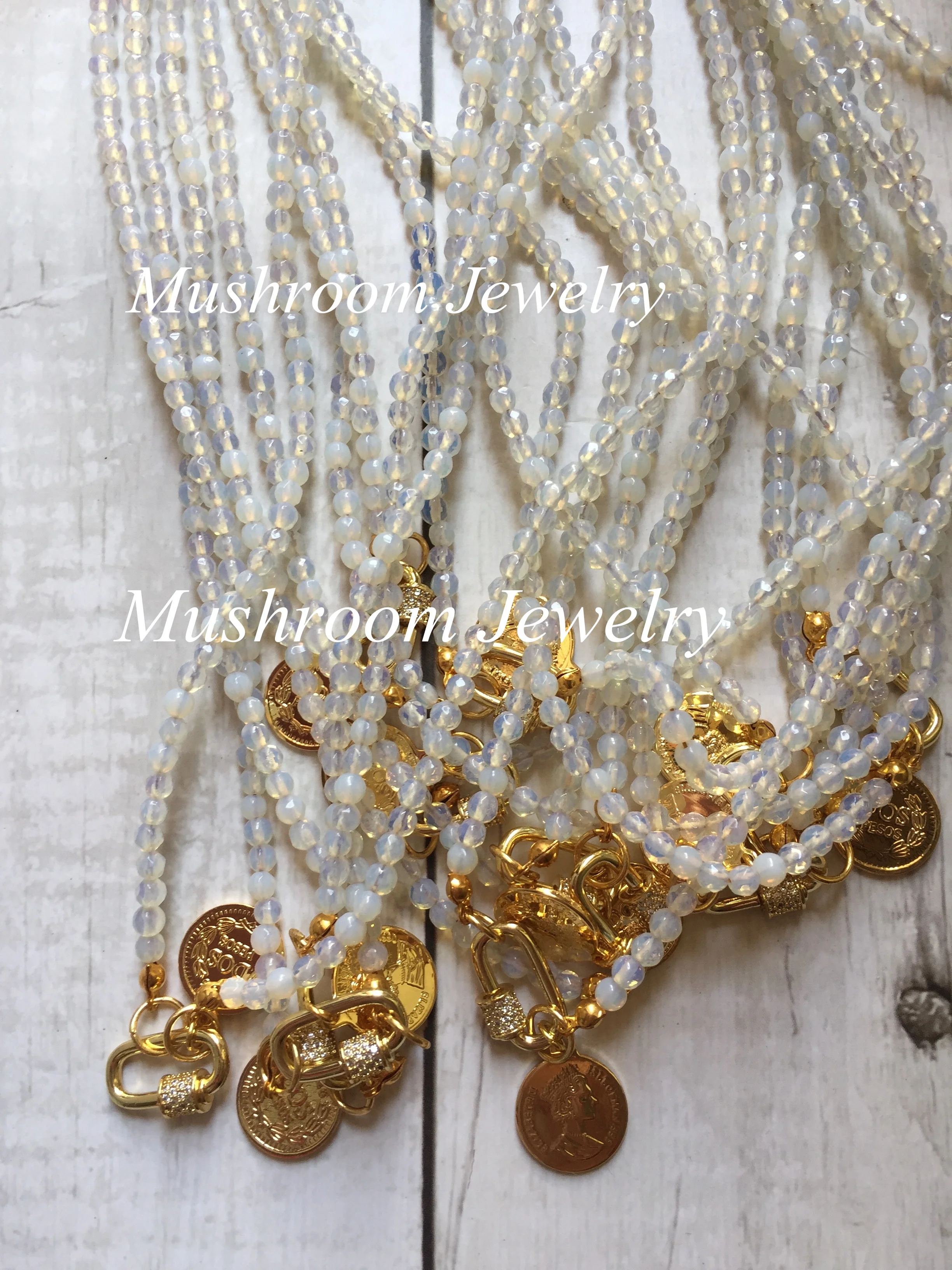 Opal Beads Strand Choker Necklace Women Collar Charm Handmade Bohemia Neck Collier Femme Jewelry Gift