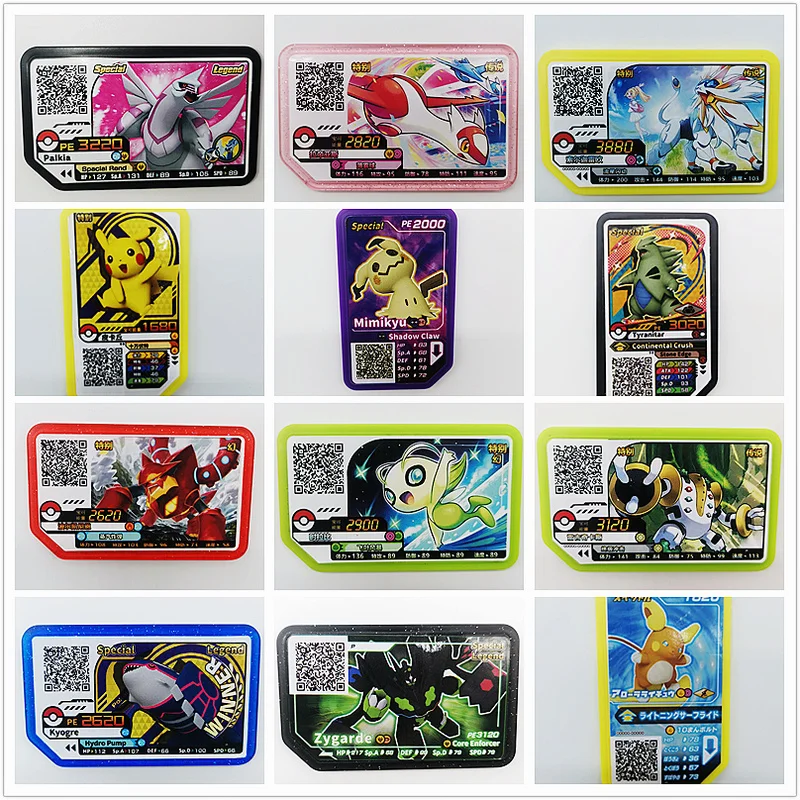 

Original TAKARA TOMY Pokemon Figures QR Code Arcade Game Card Ga-Ole PE P Disks Special Legend Pikachu Hoopa Toy Gift