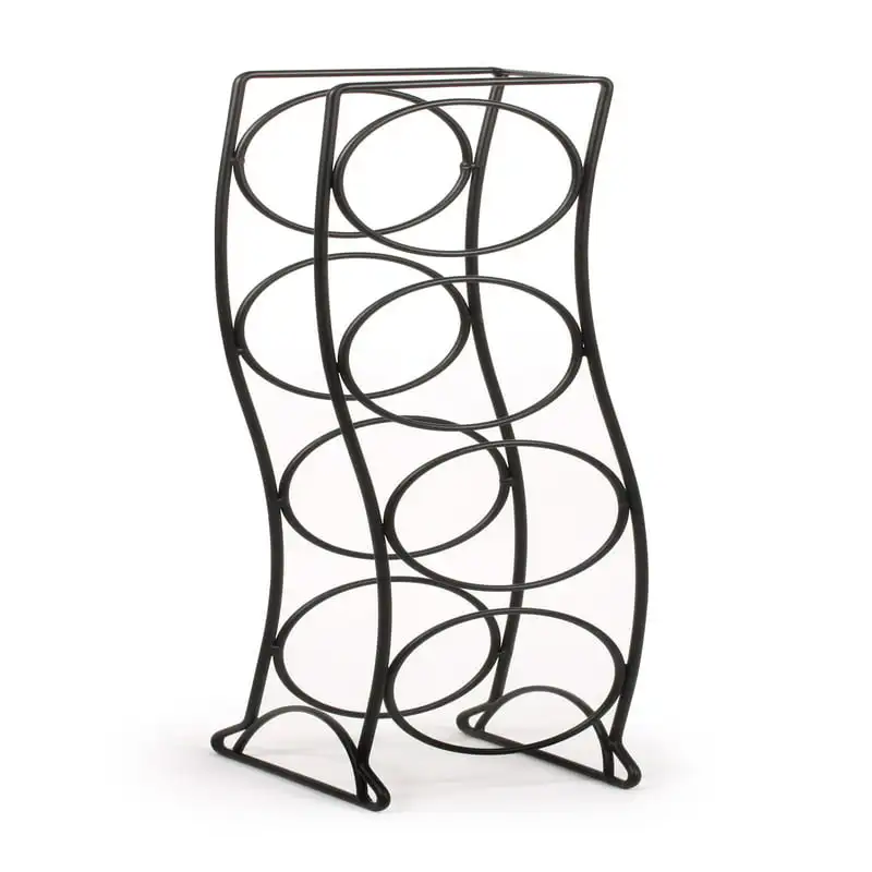 

Curve 4-Bottle Metal Wine Rack, Black