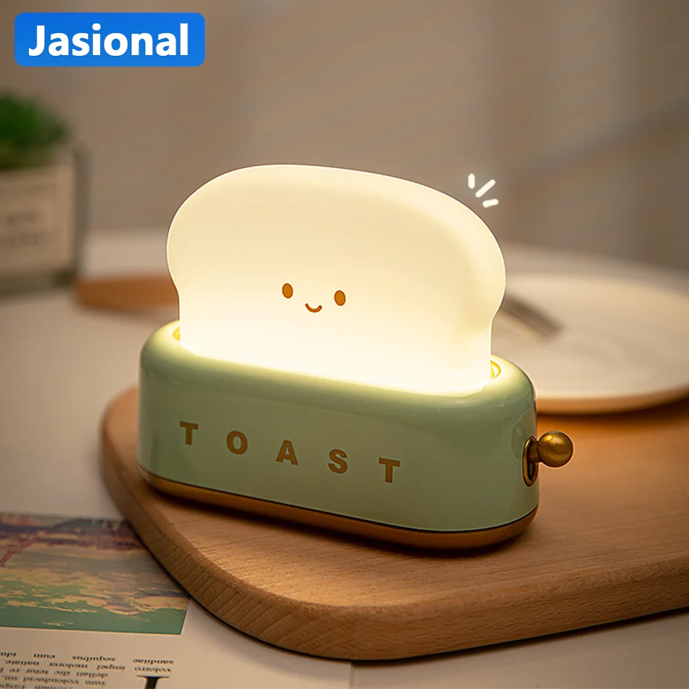 

LED Night Light Bread Maker USB Rechargeable Portable Lamp for Christmas Gift Decoration Bedroom Children Timing Mood Lights