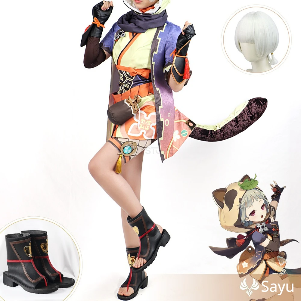 

Genshin Impact Sayu Cosplay Costume Dress Wig Tail hat Shoes Full Set Outfits Anime Game Sayu Cosplay Costumes for Halloween