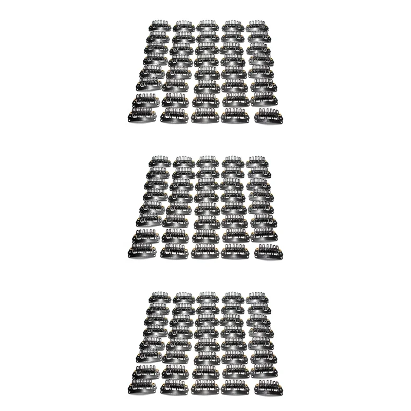 

120Pcs U-Shaped Clamp for Hair Extensions Wig Clips DIY Comb Black Frame