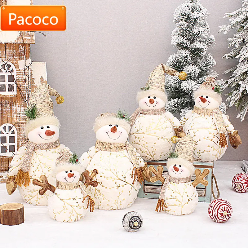 

Рождественское украшение для дома, короткая плюшевая кукла-принт, снеговик для торговых центров, окон отелей, украшения для рождественской ...