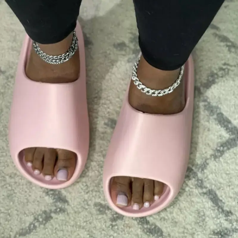

Y Hot slides women designer 2022 summer beach thick bottom slippers women platform sandals lightweight pink slides for women