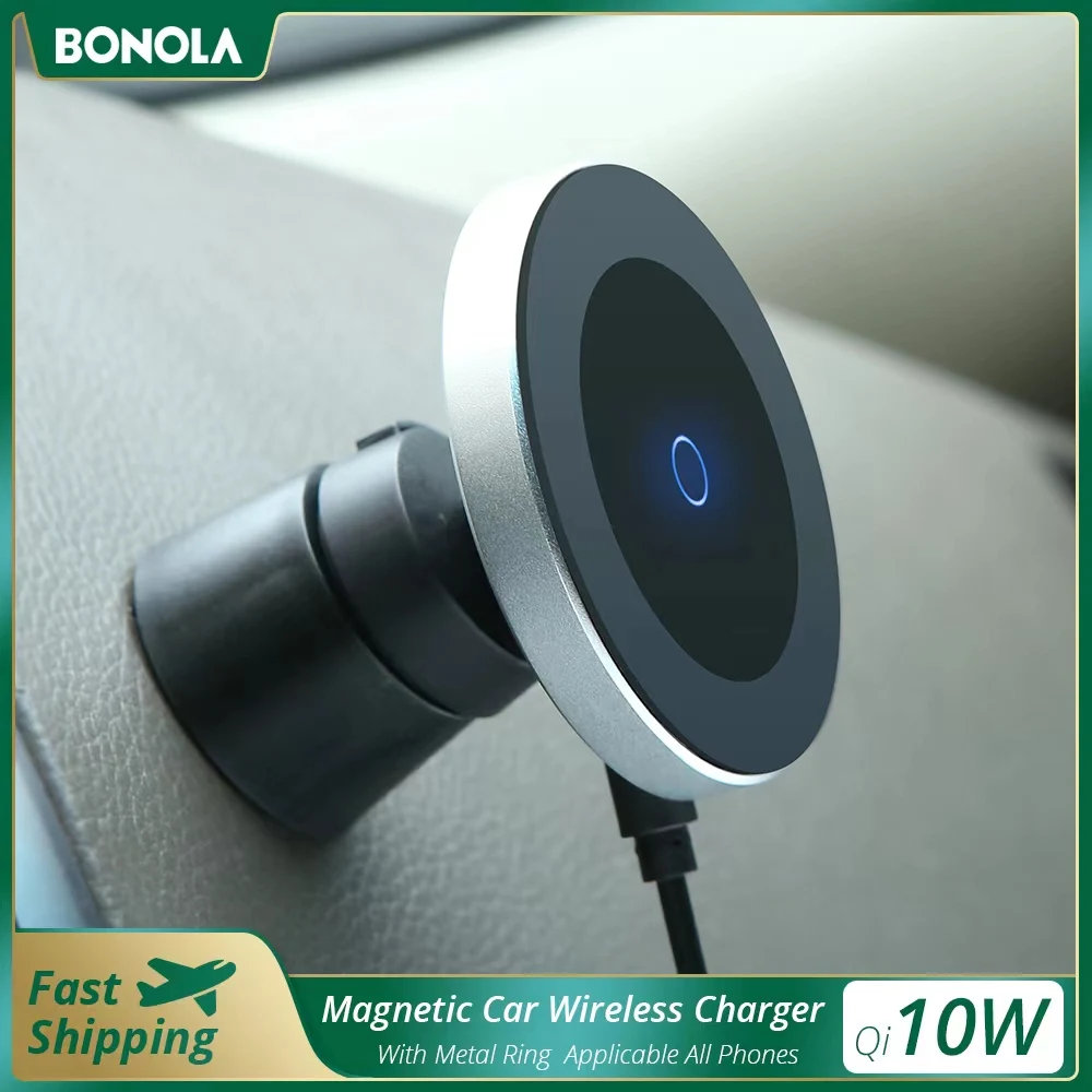 bonola magnetic car wireless charger for iphone11promaxxrxs8plus qi phone wireless car charger for samsung s10s9note10s8 free global shipping