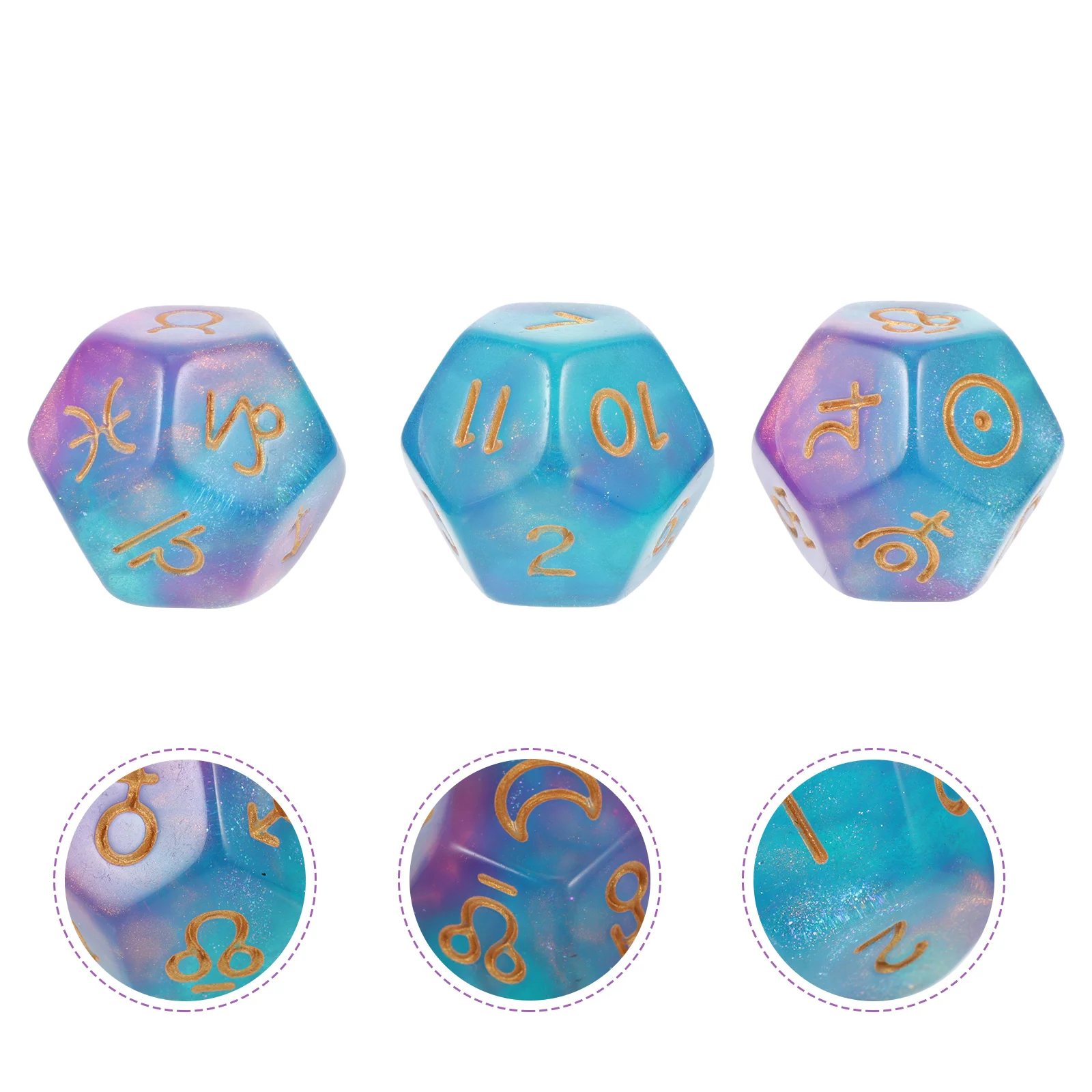 

3pcs Interesting Creative Funny Useful Party Game Props Entertainment Dices Acrylic Dices Polyhedron Dices