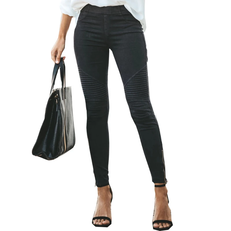 

Pencil Pants High Waisted Attractive Streetwear Stretchy Solid Full Length Pants Women Daily Wear Office Lady Fashion Trousers