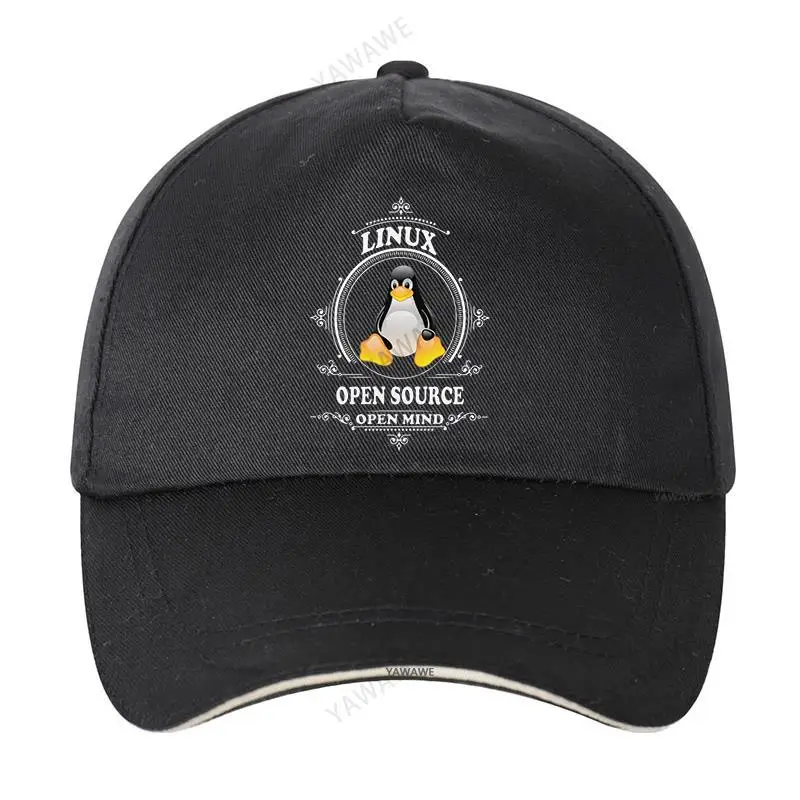 

Кепка Linux с открытым исходным кодом, бейсболка с открытым разумом, мужская Кепка с программатором пингвина, Ccoder, однотонная хлопковая кепка-...