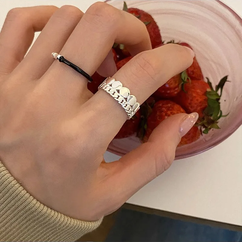 

Geometric Rings For Women Girls Stainless Steel Silver Color Minimalist Open Finger Ring 2023 New Trend Wedding Fashion Jewelry