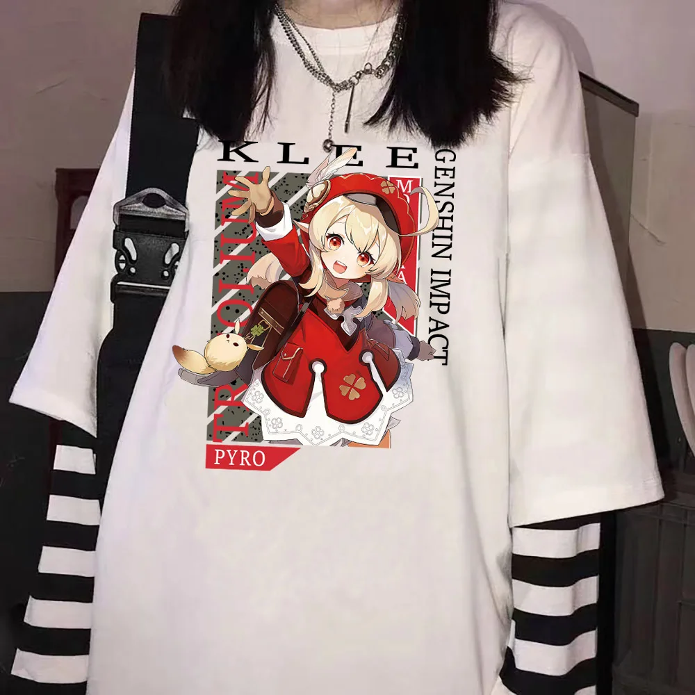 

Japanese Anime Print T-Shirt Autumn Women's Gothic Fashion Top Oversized Cotton Harajuku Cartoon Long Sleeve Top
