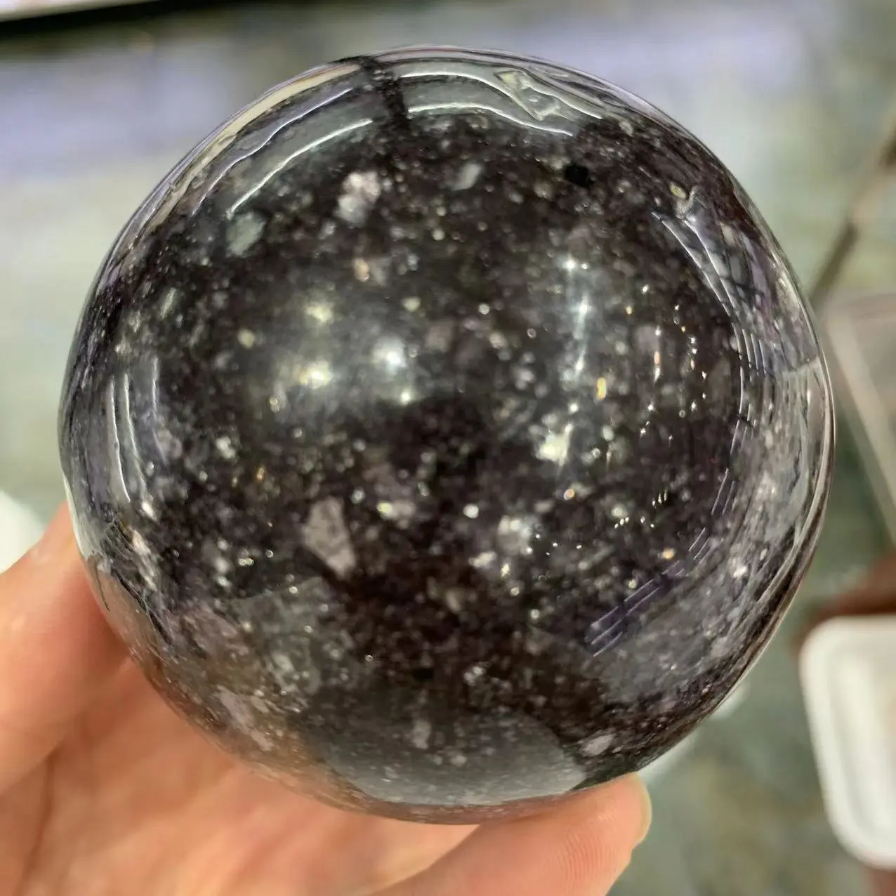 

Natural Purple Cloud Mother Crystal Ball Energy Gem Reiki Healing Gift Room Office Decoration Hand Polished
