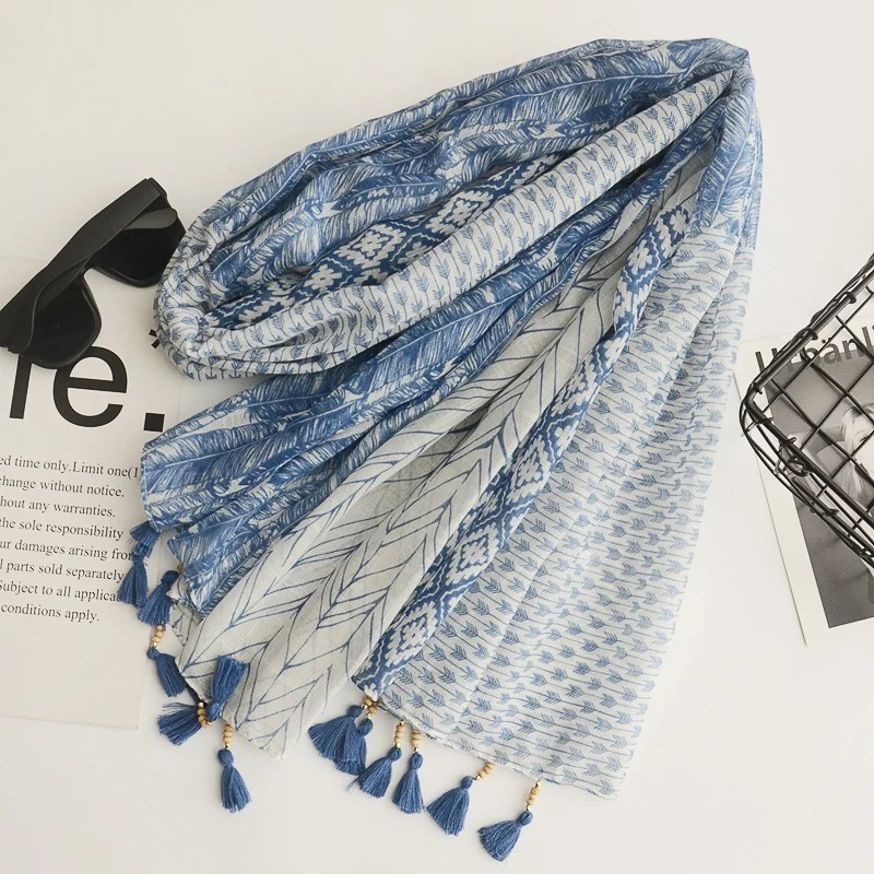 

Luxury Spain Women's Cotton Linen Scarf Female Spring Bohemia Headscarf Uneven Woman Spain Original Handkerchief Women's bandana