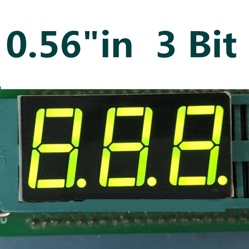 

20PCS 0.56 inch Yellow green 3 digit LED Display Module Common ANODE DIP digital tube 7 Segment 3 Digital LED Display