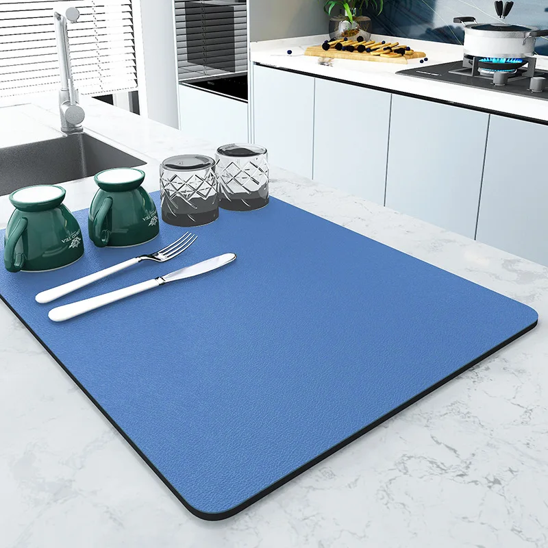 

Absorbent Coffee Mats Solid Color Tableware Mat Kitchen Dish Drying Pad Bottle Dinnerware Placemat Floor Rug Quick Drying