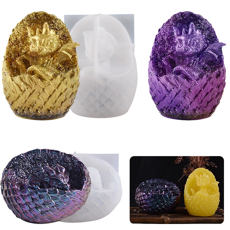 

3D Dinosaur Egg Silicone Mold DIY Animal Crafts Epoxy Resin Gypsum Production Tool Handmade Soap Kit Home Gift Desk Decoration