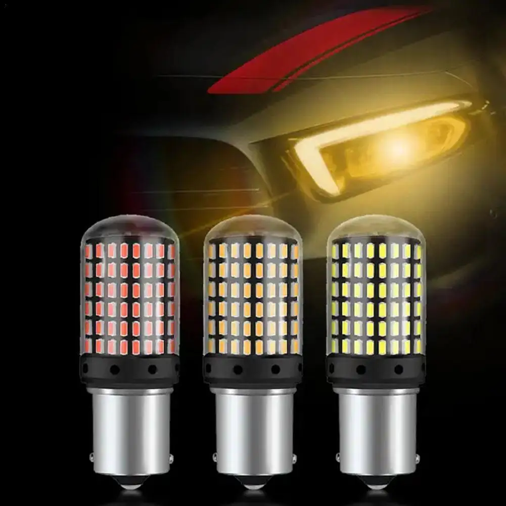 

1PCS Turn Signal Lamp Car LED Bulb1156 T20 3014 144smd 1157 High Power LED Signal Light No error Auto Reverse Lamp
