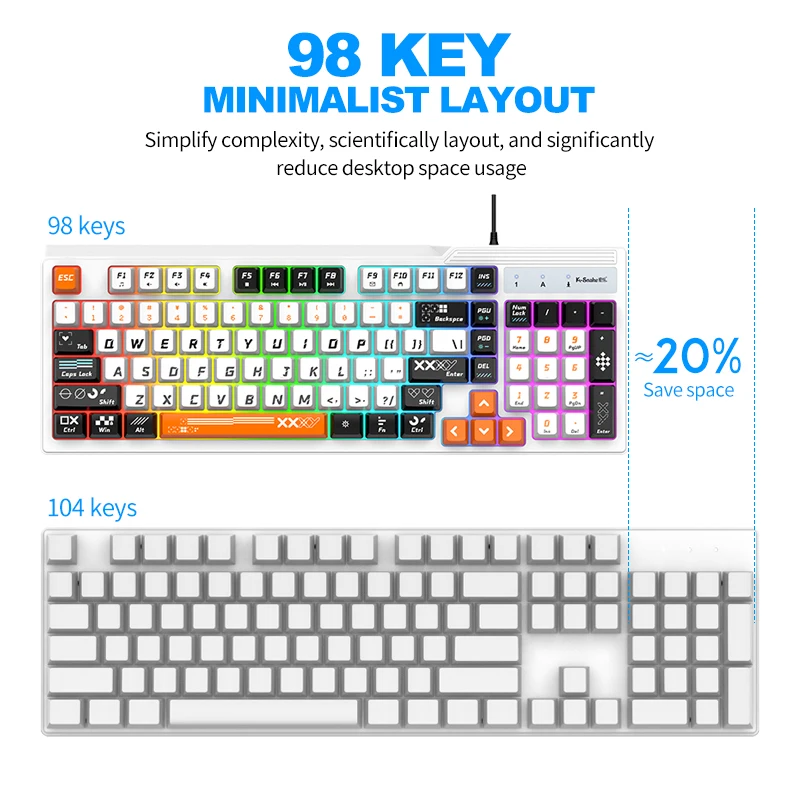 Проводная игровая клавиатура и мышь Viper KM800 Pro настольный компьютер ноутбук для