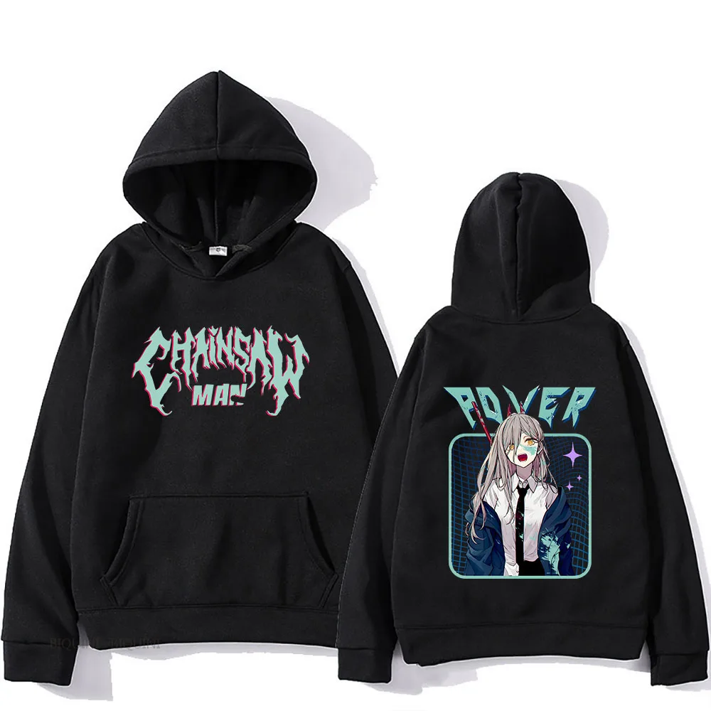 Chainsaw Man Power Winter  Cute Cartoon Unisex Hoodies for Fashion People Soft Printing Sweatshirt for Sweatwear Couple