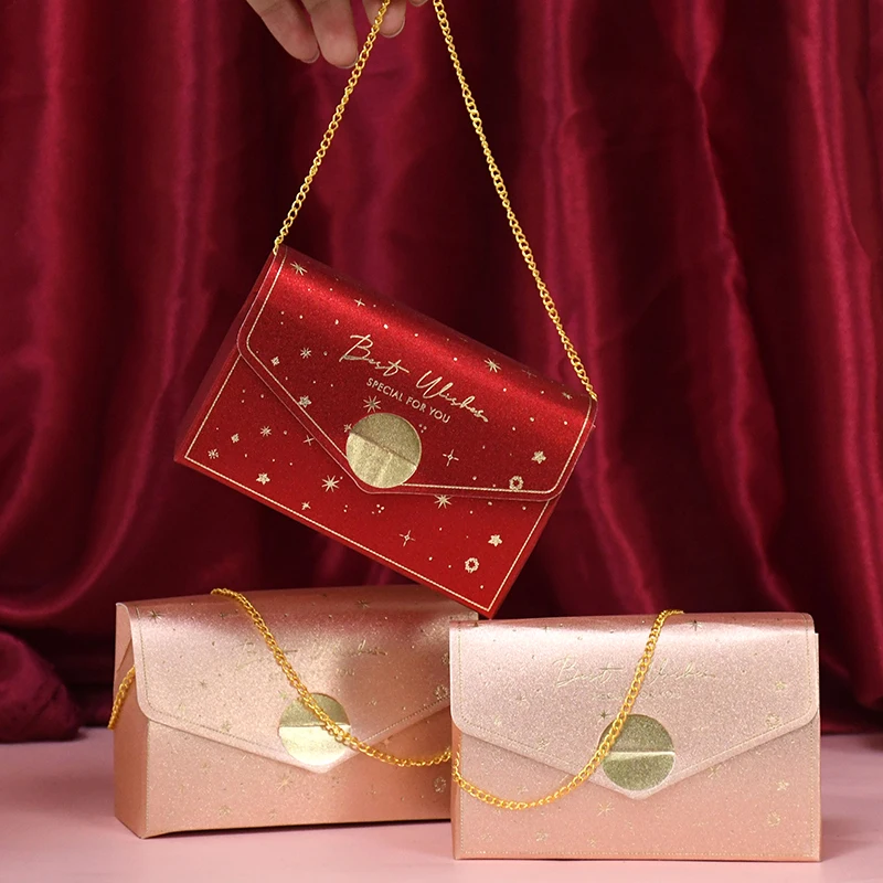 5 шт. Сумочка конфетная коробка с цепочкой свадебные подарочные коробки