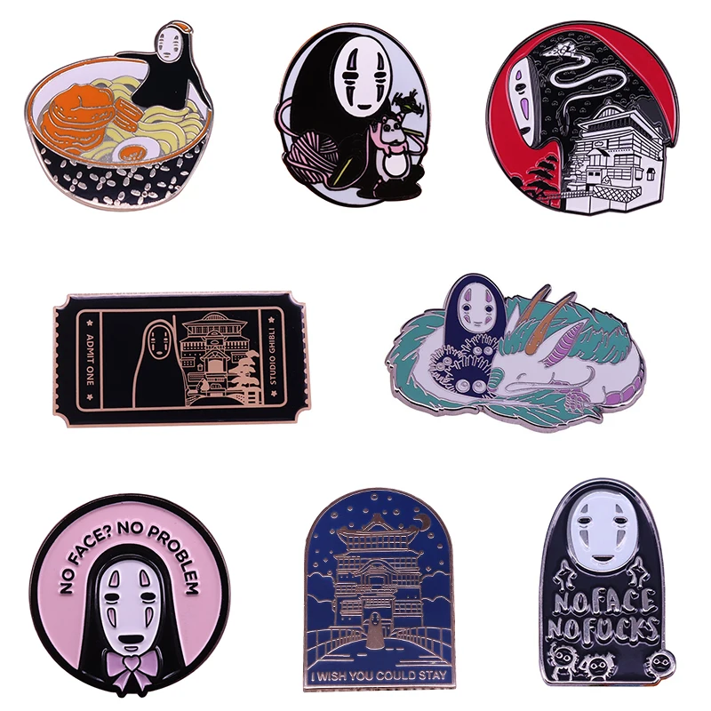 

Spirited Away No Face Man Ramen Enamel Metal Brooch Pins Badge Lapel Pins Jewelry