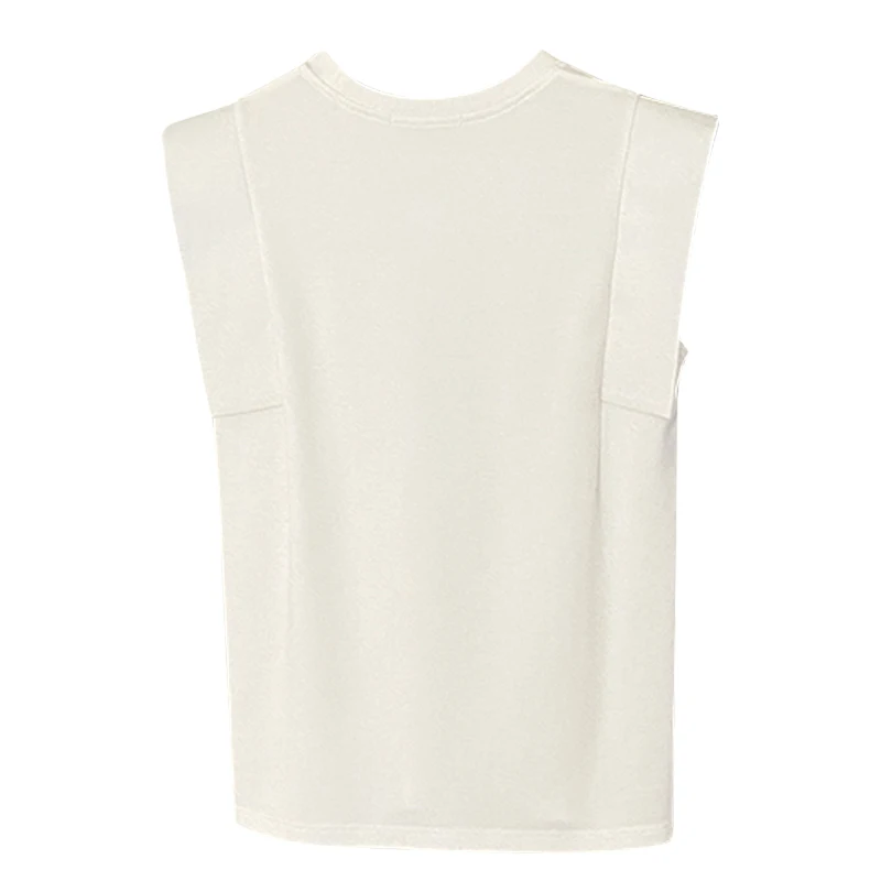 Однотонная Универсальная футболка без рукавов с узлом и круглым вырезом