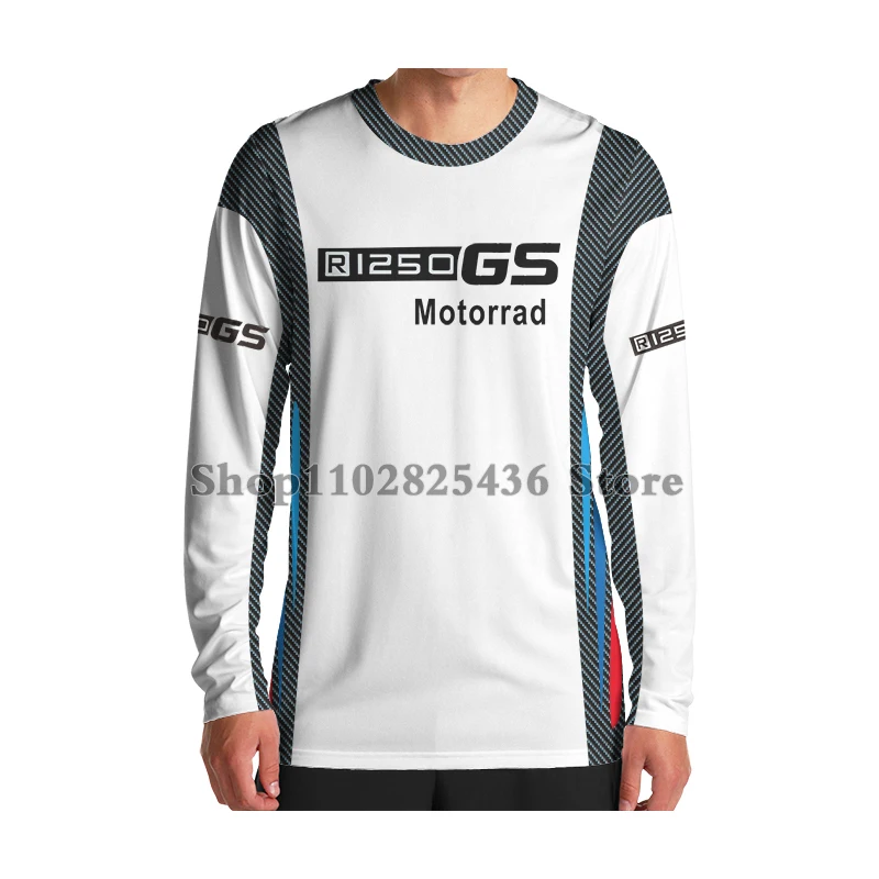 

For BMW R1250 GS T-shirt Motorrad Motorcycle Motos Locomotive Riding Quick Dry Summer Men's Long Sleeves Breathable Anti-UV