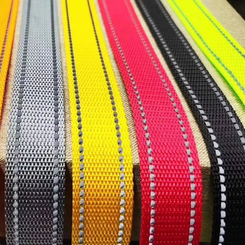 

10 Colors 20mm 50 Yards Polyester Reflective Webbing Backpack Strap Bag Sewing Accessories Pet Collar Handmade Craft