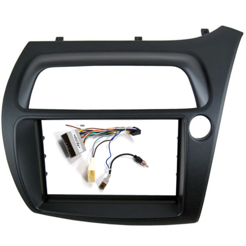 Dla Honda Civic podwójna ramka Din Radio Dvd Stereo Cd tablica rozdzielcza montaż instalacja zestaw do przycinania ramka na twarz ramka z drutem Harne