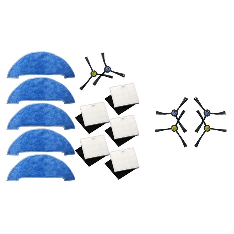 

1 Set Side Brush+Filter+Mop Cloth & 4Pcs Side Brushes For Ilife Ilife X750 V8S V80 V8 Vacuum Cleaner Replacement