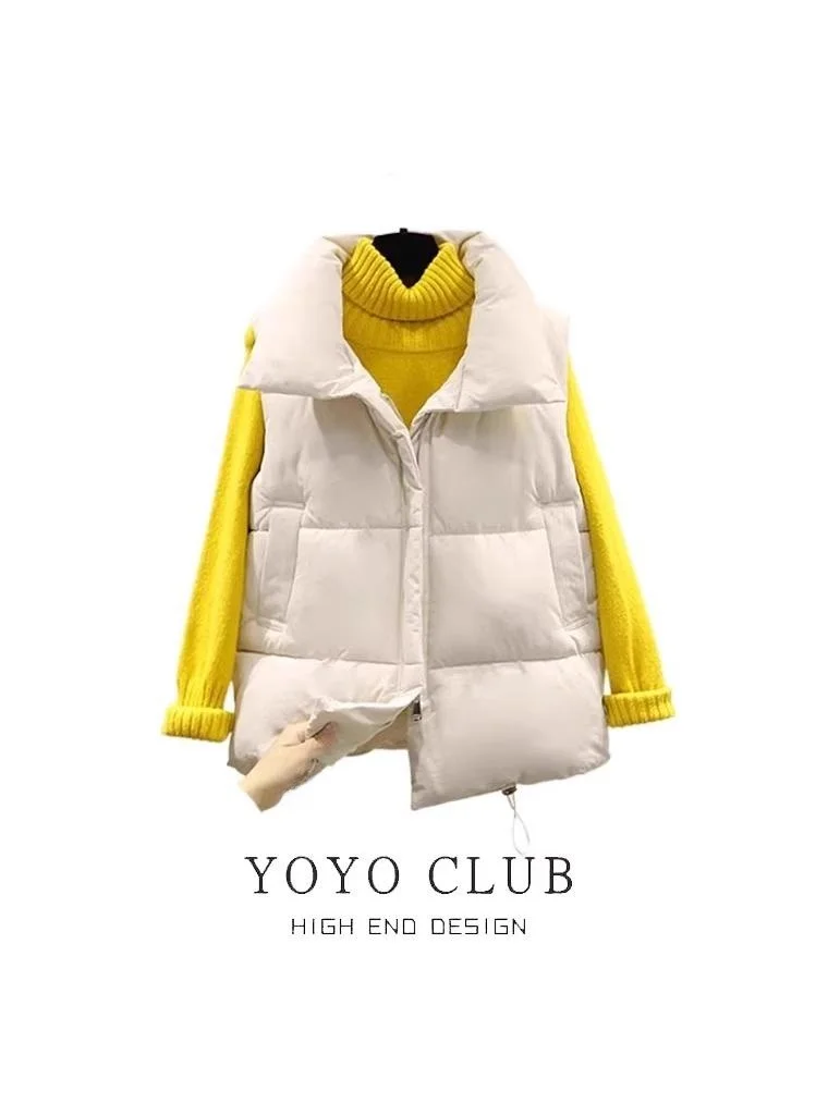 Брендовая скидка больших размеров пуховый жилет с воротником-стойкой и