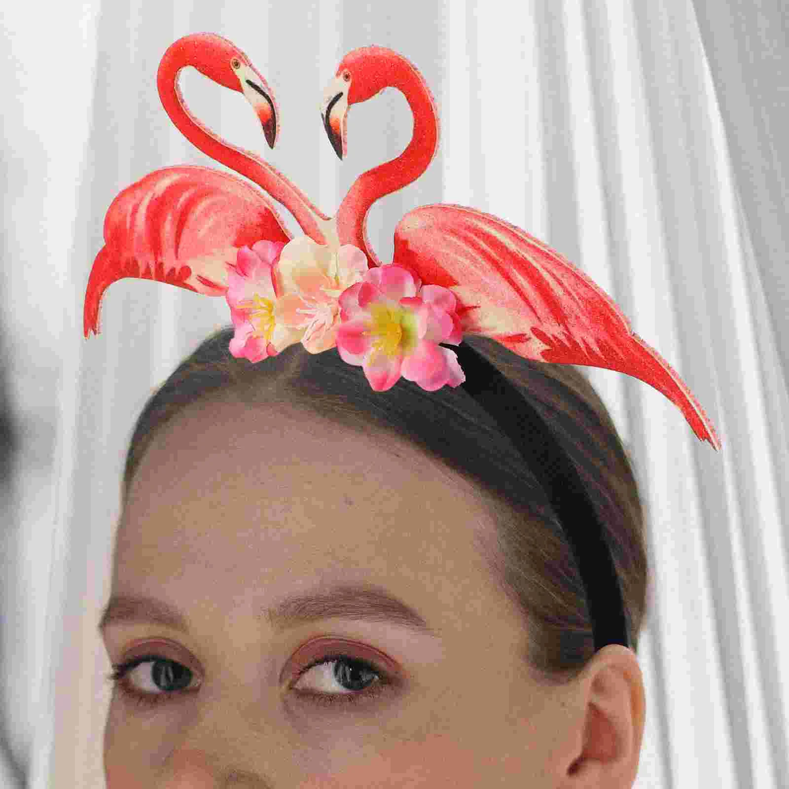 

Flamingo Headband Womens Summer Accessories Beach Party Favor Headdress Hawaii Hair Tropical Headbands Plastic Women's