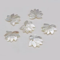 wholesale5pcs natural freshwater shell leaf bead pendant for jewelry making diy necklace earring accessories charms gift 27x27mm