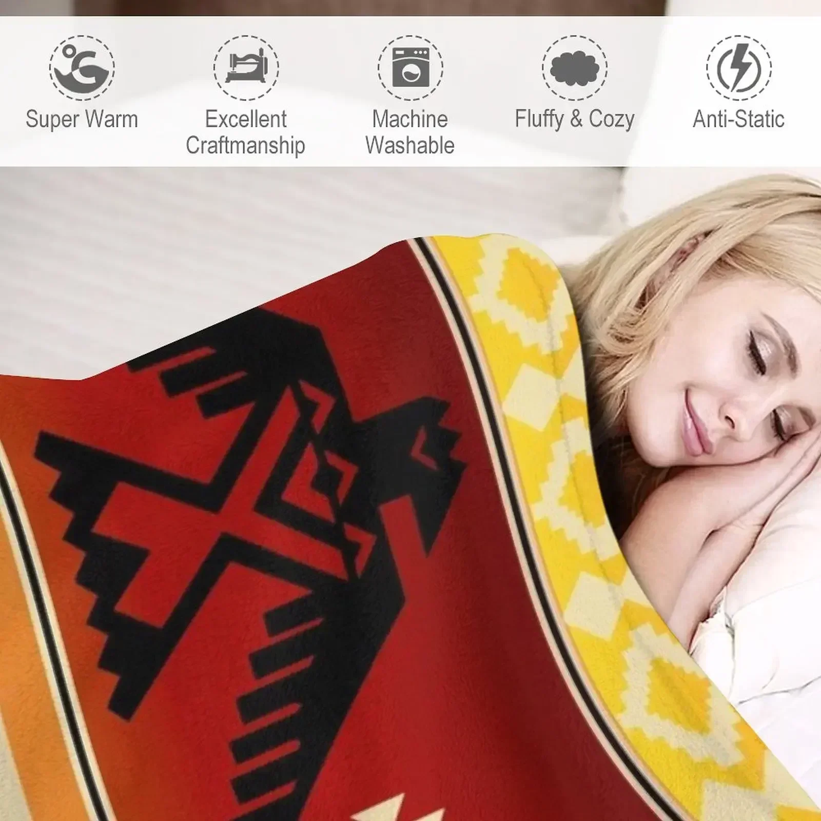 Thunderbird | Плед-одеяло с рисунком родной Америки плед на диван рождественские