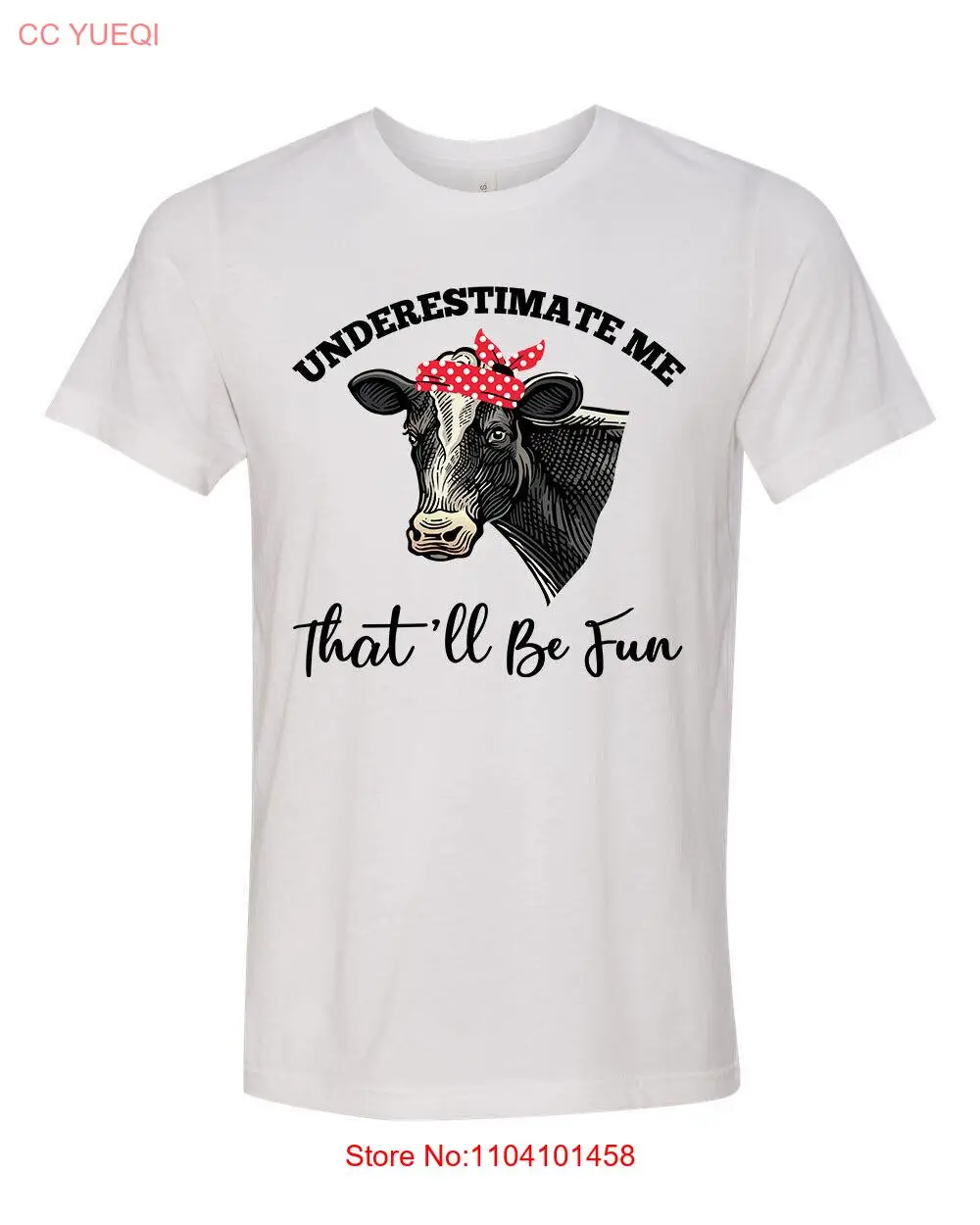 Футболка унисекс с короткими рукавами и коровьей банданой для взрослых