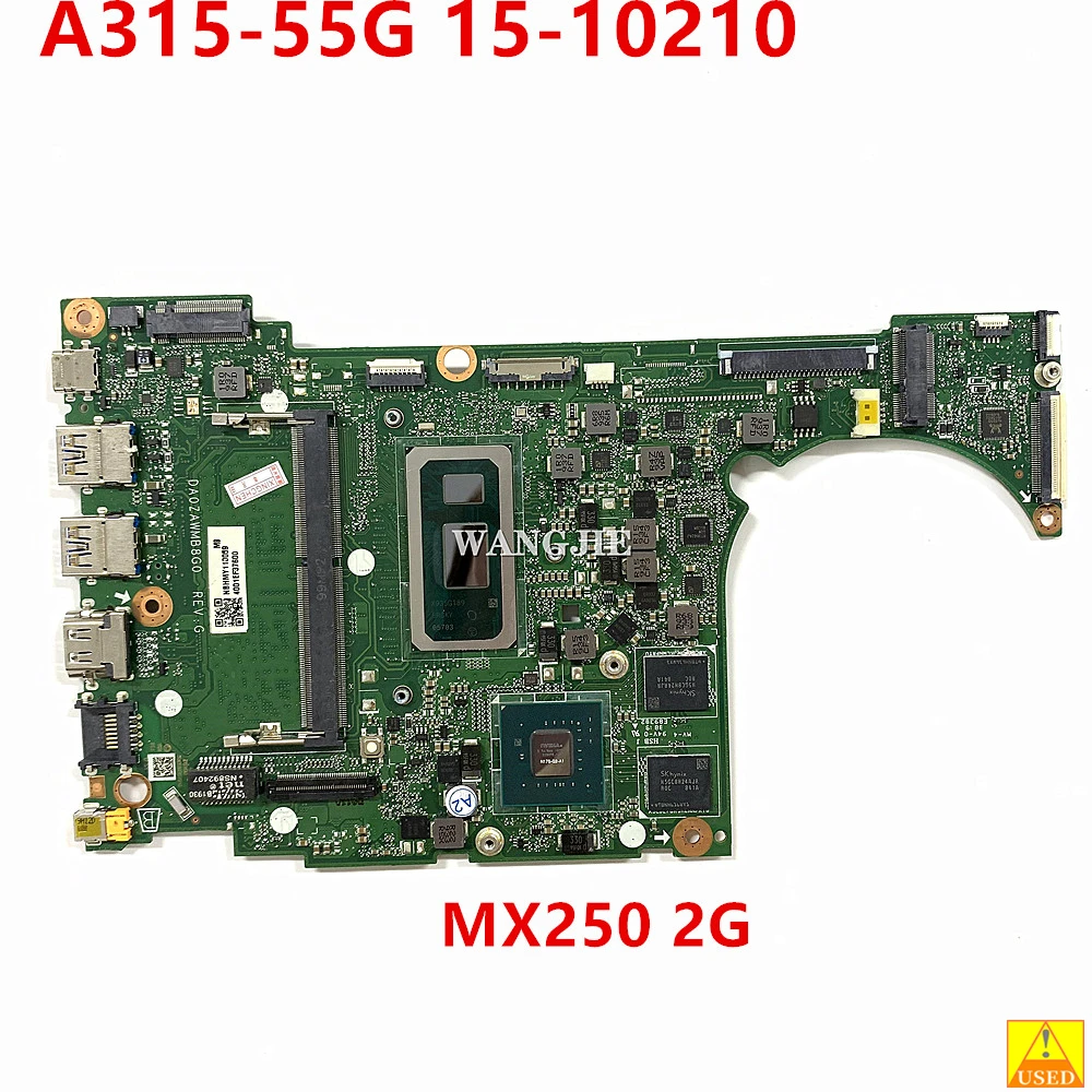 

Б/у материнская плата DA0ZAWMB8G0 для ноутбука Acer Aspire A315-55G NBHMY11005 с Intel CoRe SRGKY I5-10210 MX250 2G без оперативной памяти