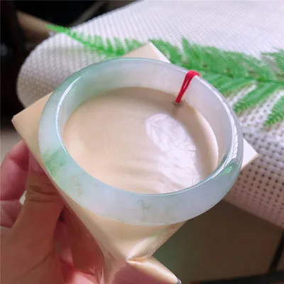 

Natural Light Two Color Burmese Jadeite 54mm-64mm Bracelet Elegant Princess Jewelry Best Gift for Girlfriend and Mom