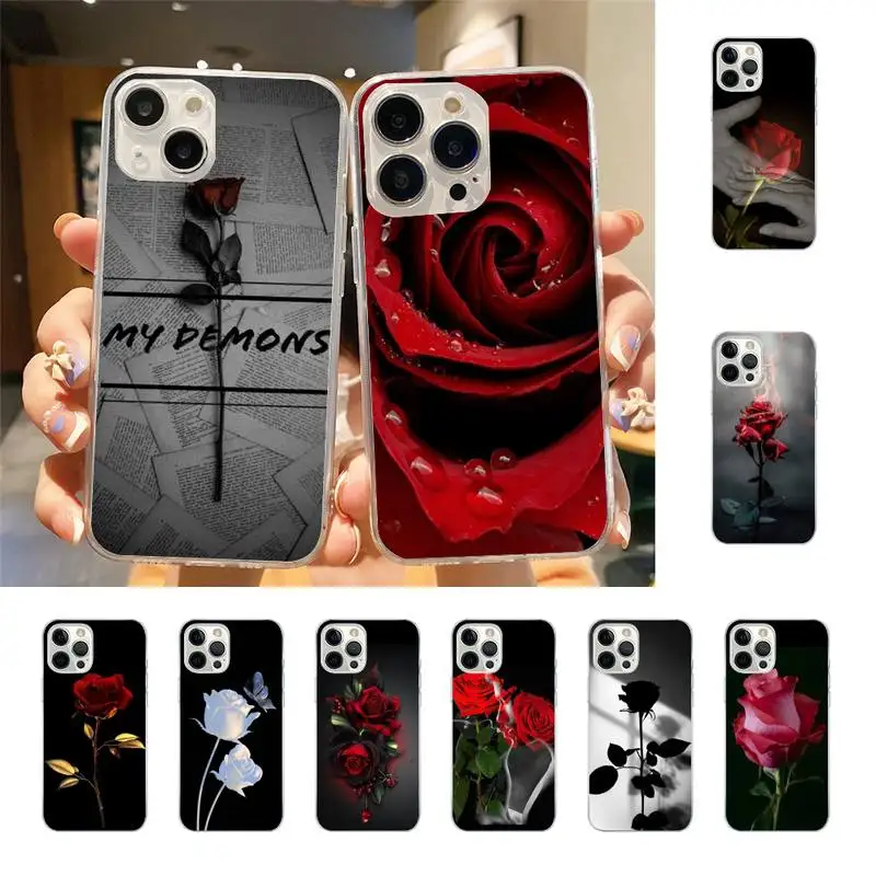 

Red Roses Flower Phone Case For Iphone 7 8 Plus X Xr Xs 11 12 13 Se2020 Mini Mobile Iphones 14 Pro Max Case