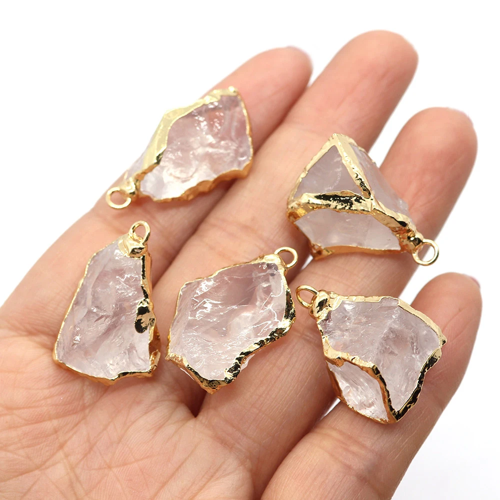

2pcs Natural Stone White CrystalCharms Irregular Crystal Pendants Jewelry Making DIY Women Necklace Earrings Charms Accessories