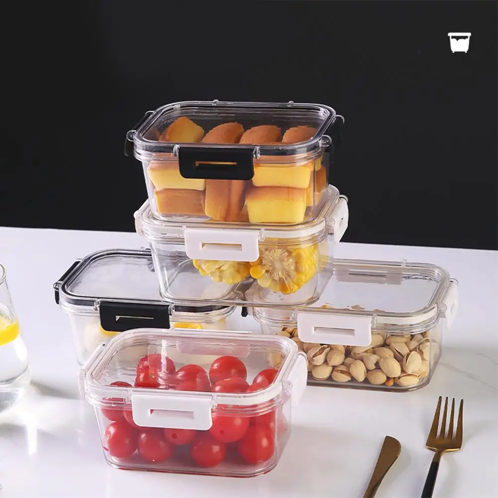 

1pc Food Storage Container With Lid Vegetable & Fruit Bento Box Multigrain Sealed Storage Tank Vegetable Fruit Storage Box PET