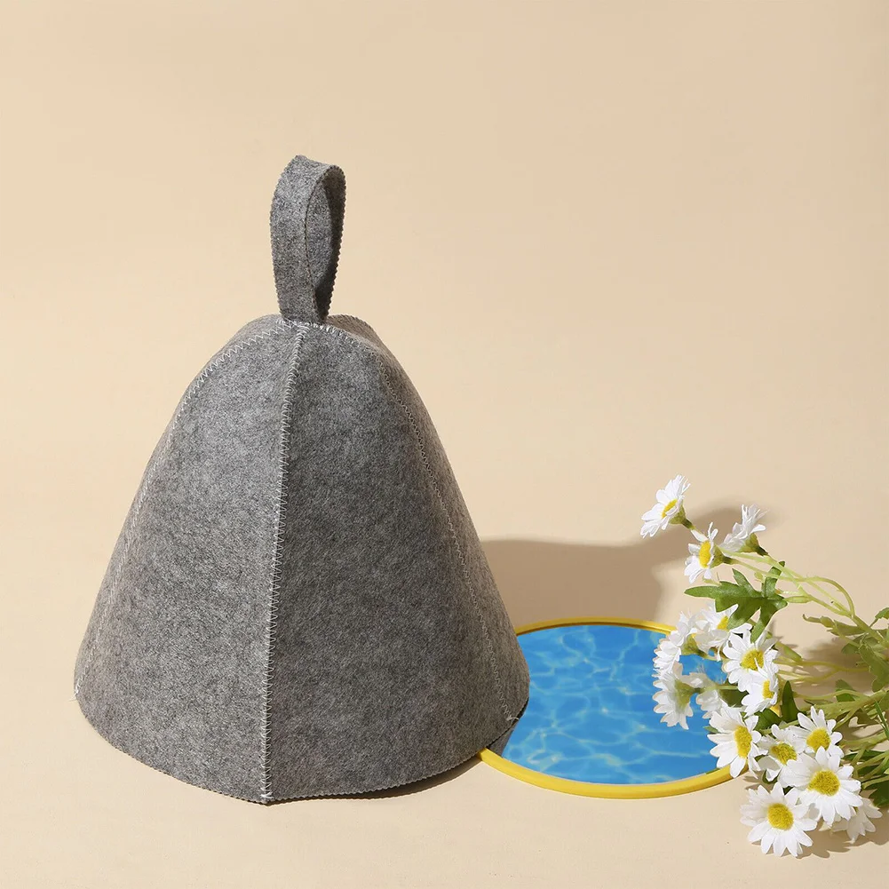 

Anti Heat Sauna Hat Thicken Wool Felt Shower Cap Hair Protection 10x9.2 Inch Drying Towel Hats Banya Sauna Bathroom Accessories