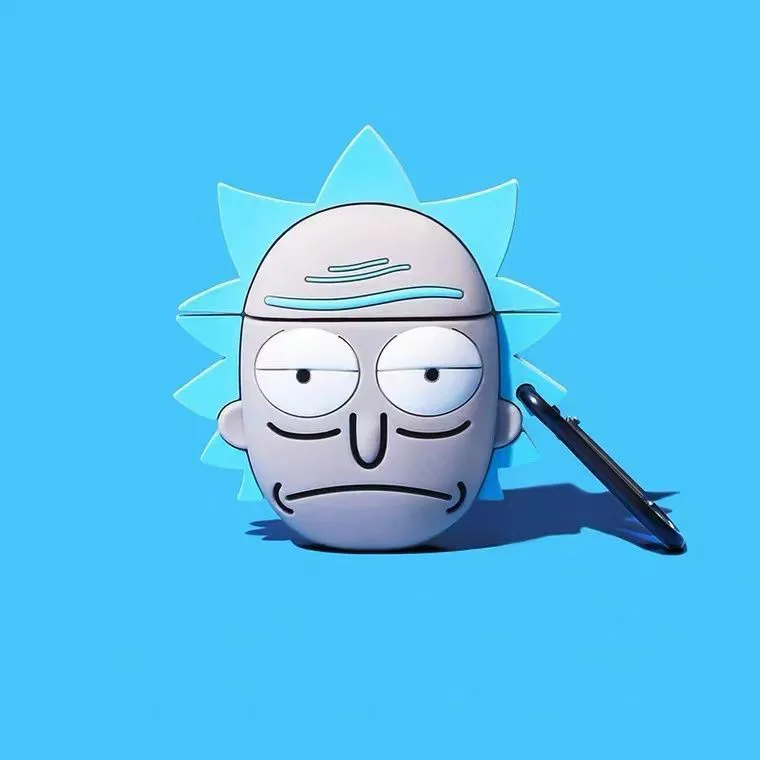 

Earphone Holder Protective Cover for Apple Airpods Case 1/2/3 Generation Shell Bluetooth Headset Cartoon 3D Ricked Morties Cute