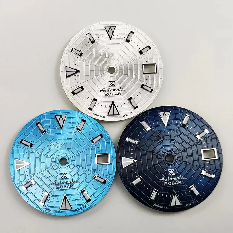 28.5MM watch dial Mechanical watch green luminous dial Suitable for Japanese NH35/NH36/4R movement Watch Accessories