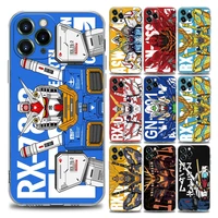 gundam robot anime clear phone case for iphone 11 12 13 pro max 7 8 se xr xs max 5 5s 6 6s plus soft silicone