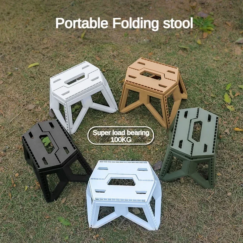 

Outdoor Folding Chair Camping Portable Small Stool High Load Bearing 100KG Durable Mini Chair Fishing Stool Camping Beach Stool