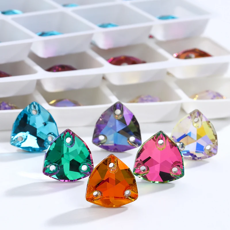

12mm 16mm 22mm Trilliant Flat Back Glass Crystal Rhinestones for Sewing Clothes Decoration Sewing Beads For Dress Clothing