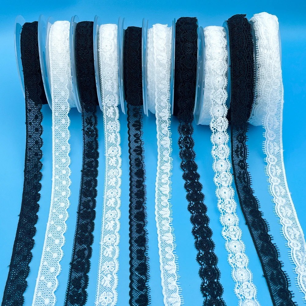

Thickened Black And White Hollow Water-Soluble Embroidery Lace Accessories Clothing Skirt Decoration Milk Silk Lace