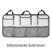 car rear seat back storage bag multi hanging nets 3 clear pockets trunk case organizer stowing tidying interior accessorie black