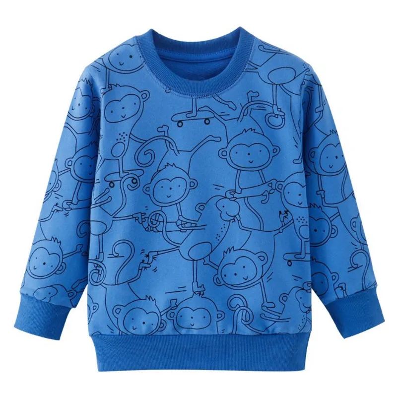 

Jumping Meters Autumn Spring Kids Monkey Print Sweatshirts Hot Selling Baby Cotton Clothes Long Sleeve Children's Hoodies Tops